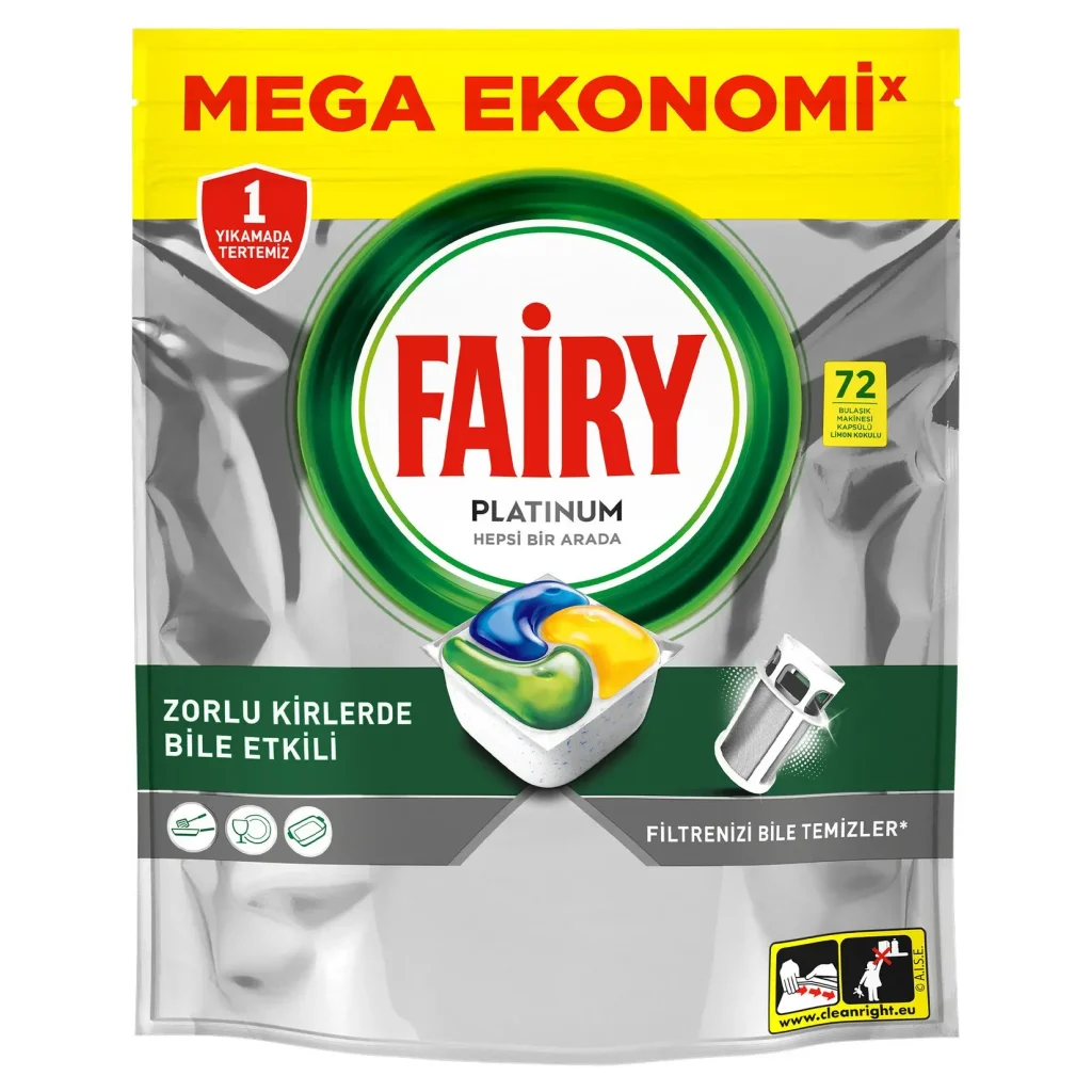 قرص ماشین ظرفشویی فیری پلاتینیوم FAIRY PLATINUM بسته 72 عددی