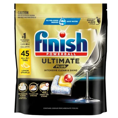 خرید و قیمت قرص ماشین ظرفشویی فینیش التیمیت پلاس مدل لیمویی finish ultimate plus بسته 45 عددی