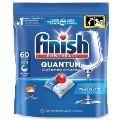 خرید و قیمت قرص ماشین ظرفشویی فینیش کوانتوم finish QUANTUM بسته 60 عددی