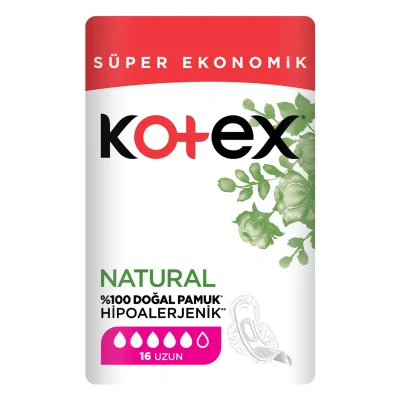خرید و قیمت نوار بهداشتی کوتکس بلند مدل نچرال Kotex Natural بسته 16 عددی