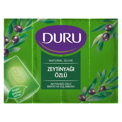 خرید و قیمت صابون حمام دورو رایحه روغن زیتون DURU ZEYTİNYAĞI ÖZLÜ بسته ۴ عددی (۶۰۰ گرم)