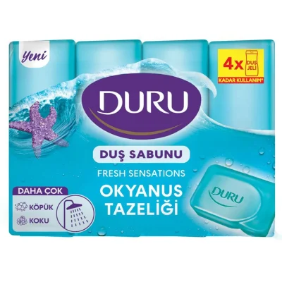 خرید و قیمت صابون حمام دورو رایحه اقیانوس DURU OKYANUS TAZELİĞİ بسته ۴ عددی (۶۰۰ گرم)