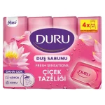 خرید و قیمت صابون حمام دورو رایحه گل‌های بهاری DURU ÇİÇEK TAZÉLİĞİ بسته ۴ عددی (۶۰۰ گرم)