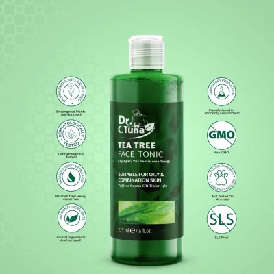 خرید و قیمت تونیک پاک کننده آرایش صورت دکتر سی تونا مدل درخت چای Dr. C. Tuna TEA TREE FACE WASH حجم 225 میلی لیتر