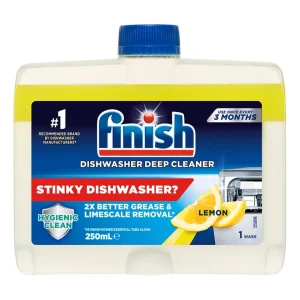 خرید و قیمت جرم‌گیر ماشین ظرفشویی فینیش رایحه لیمو finish DISHWASHER DEEP CLEANER حجم 250 میلی لیتر