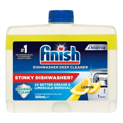 خرید و قیمت جرم‌گیر ماشین ظرفشویی فینیش رایحه لیمو finish DISHWASHER DEEP CLEANER حجم 250 میلی لیتر