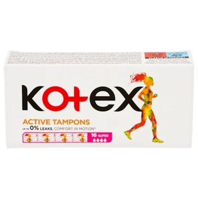 خرید و قیمت تامپون کوتکس مدل سوپر 4 قطره Kotex Super بسته 16 عددی