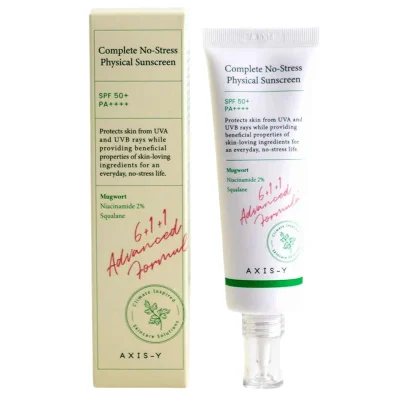 خرید و قیمت کرم ضد آفتاب فیزیکی بدون رنگ اکسیس وای AXIS-Y Complete No-Stress Physical Sunscreen SPF50 حجم 50 میلی لیتر