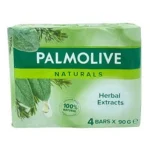 خرید و قیمت صابون حمام پالمولیو رایحه عصاره های گیاهی PALMOLIVE NATURAL Herbal Extracts بسته ۴ عددی (360 گرم)