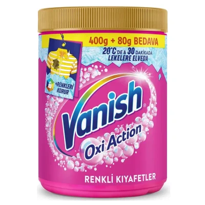 خرید و قیمت پودر لکه بر ونیش مخصوص لباس های رنگی Vanish Oxi Action COLOUR SAFE وزن 480 گرم