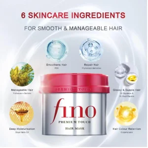 خرید و قیمت ماسک مو ترمیم کننده و تغذیه کننده پرمیوم تاچ شیسیدو فینو FINO Shiseido Premium Touch Hair Mask وزن 230 گرم
