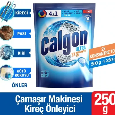 خرید و قیمت پودر جرم گیر ماشین لباسشویی مدل اولترا 4 در 1 کالگون Calgon Ultra 4 in1 وزن 250 گرم