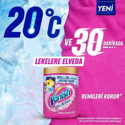 خرید و قیمت پودر لکه بر ونیش مخصوص لباس های رنگی Vanish Oxi Action COLOUR SAFE وزن 480 گرم