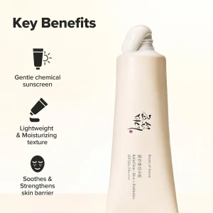 خرید و قیمت ضد آفتاب سبوس برنج و غلات پروبیوتیک بیوتی آف جوسان (SPF۵۰+ PA++++) BEAUTY OF JOSEON Relief Sun Rice + Probiotics حجم 50 میلی لیتر