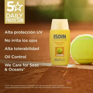 خرید و قیمت کرم ضدآفتاب فیوژن واتر مجیک آلکاراز ISDIN FUSION WATER MAGIC ALCARAZ SPF50 حجم 50 میلی لیتر