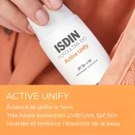 خرید و قیمت کرم ضد آفتاب ضد لک بی رنگ اکتیو یونیفای ایزدین ISDIN Foto Ultra ۱۰۰ Active Unify Fusion Fluid SPF50 حجم 50 میلی لیتر