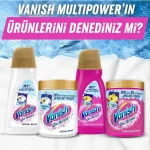 خرید و قیمت پودر لکه بر ونیش مخصوص لباس های سفید Vanish Oxi Action CRYSTAL WHITE وزن 480 گرم