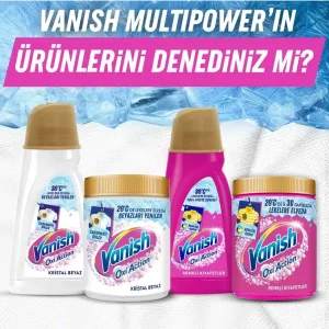 خرید و قیمت پودر لکه بر ونیش مخصوص لباس های سفید Vanish Oxi Action CRYSTAL WHITE وزن 480 گرم
