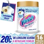خرید و قیمت پودر لکه بر ونیش مخصوص لباس های سفید Vanish Oxi Action CRYSTAL WHITE وزن 480 گرم