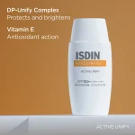 کرم ضد آفتاب ضد لک بی رنگ اکتیو یونیفای ایزدین ISDIN Foto Ultra ۱۰۰ Active Unify Fusion Fluid SPF50 حجم 50 میلی لیتر