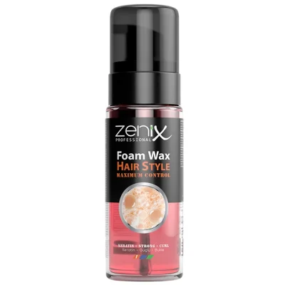 خرید و قیمت واکس مو فومی کراتینه فرکننده زنیکس zenix men series hair style wax foam keratin strong curl حجم 150 میلی لیتر