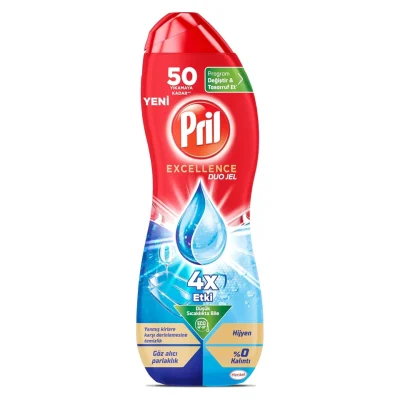 خرید و قیمت ژل ماشین ظرفشویی پریل مدل بهداشتی Pril Excellence Duo Gel Dishwasher Detergent Hygiene حجم 900 میلی لیتر