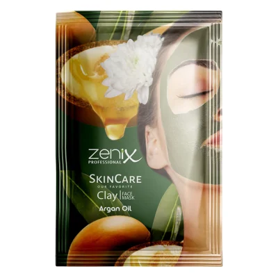 خرید و قیمت ماسک صورت خاک رس و فندق (حاوی آرگان) ساشه‌ای زنیکس zenix clay face mask argan sachets وزن 20 گرم