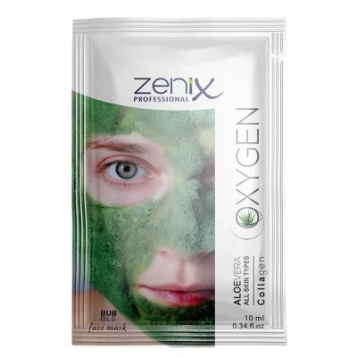 خرید و قیمت ماسک صورت فومی حاوی اکسیژن و آلوئه ورا ساشه‌ای زنیکس zenix face care mask oxygen aloe vera sachets حجم 10 میلی لیتر