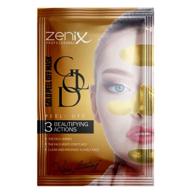 خرید و قیمت ماسک صورت طلایی لایه بردار ساشه‌ای زنیکس zenix peel off face mask gold sachets وزن 15 گرم