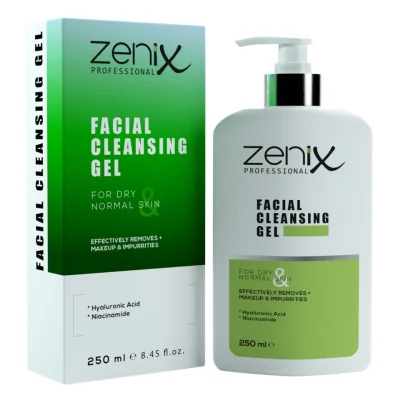 خرید و قیمت ژل شست و شوی صورت مناسب پوست های خشک و نرمال زنیکس zenix face cleaning gel for dry & normal حجم 250 میلی لیتر