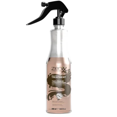 خرید و قیمت اسپری دو فاز مو مدل فون سویو با عصاره شکلات شیری زنیکس zenix two phase hair conditioner fon suyu milk chocolate حجم 400 میلی لیتر