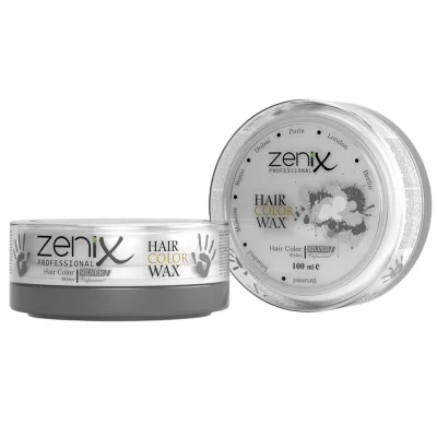 خرید و قیمت واکس رنگ مو مدل نقره‌ای زنیکس zenix hair style wax color silver حجم 100 میلی لیتر