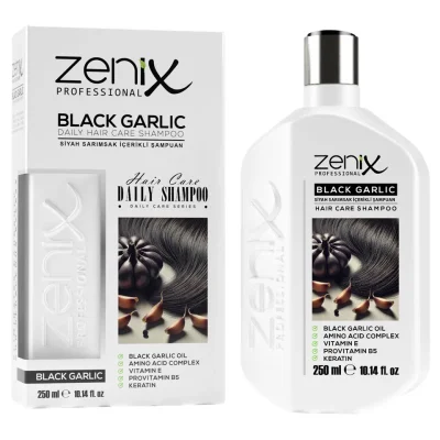 خرید و قیمت شامپو مو تخصصی سیر سیاه زنیکس zenix black garlic hair shampoo حجم 250 میلی لیتر