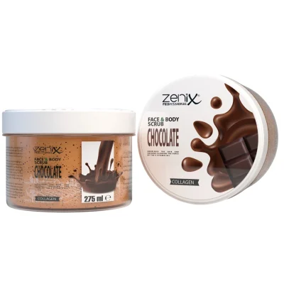 خرید و قیمت اسکراب صورت و بدن زنیکس رایحه شکلات zenix face skin care daily scrub chocolate حجم 275 میلی لیتر