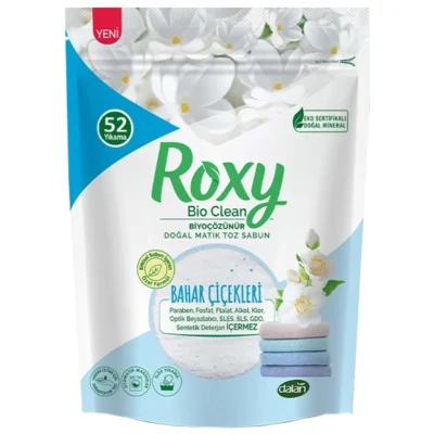 خرید و قیمت پودر صابون لباس روکسی رایحه گل‌های بهاری Roxy Bio Clean BAHAR ÇİÇEKLERİ وزن 800 گرم
