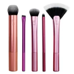 خرید و قیمت ست براش ۵ تیکه ریل تکنیک کرم پودر + کانتور + هایلایتر + رژگونه + خط چشم + رژ لب REAL TECHNIQUES artist essentials