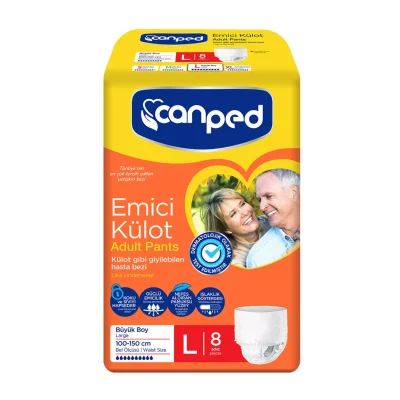 خرید و قیمت پوشک بزرگسال جان پد شرتی سایز لارج canped L بسته 8 عددی
