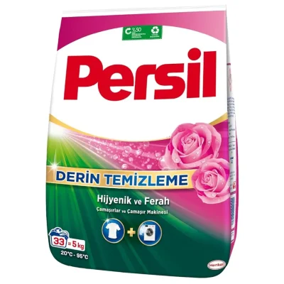 خرید و قیمت پودر ماشین لباسشویی پرسیل رایحه رز سفید مخصوص لباس های سفید Persil DERİN TEMİZLEME ROSE وزن 5 کیلو گرم