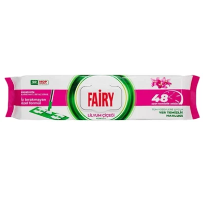 خرید و قیمت دستمال مرطوب طی چند منظوره فیری رایحه لیلیوم FAIRY mop uyumlu LİLYUM ÇİÇEĞİ بسته 50 عددی