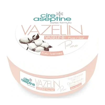 خرید و قیمت وازلین حاوی ویتامین E سیر آسپتین رایحه گل پنبه cire aseptine VASELINE Pure/Sof حجم 200 میلی لیتر