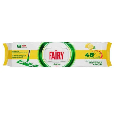 خرید و قیمت دستمال مرطوب طی چند منظوره فیری رایحه لیمو FAIRY mop uyumlu LIOMIN بسته 50 عددی