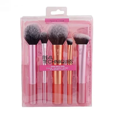 خرید و قیمت ست براش ۵ تیکه ریل تکنیک رژگونه، هایلایتر، کرم پودر، کانتور و سایه بینی REAL TECHNIQUES face essentials