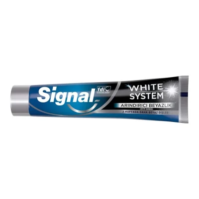 خرید و قیمت خمیر دندان سفید کننده وایت سیستم سیگنال مدل سفیدی پاک کننده Signal WHITE SYSTEM ARINDIRICI BEYAZLIK حجم 75 میلی لیتر