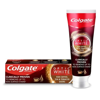 خرید و قیمت خمیر دندان سفید کننده ذغالی کلگیت مدل اپتیک وایت Colgate OPTIC WHITE حجم 125 میلی لیتر