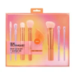 خرید و قیمت ست براش ۸ تیکه ریل تکنیک صورت ، گونه و چشم REAL TECHNIQUES level up brush + sponge set