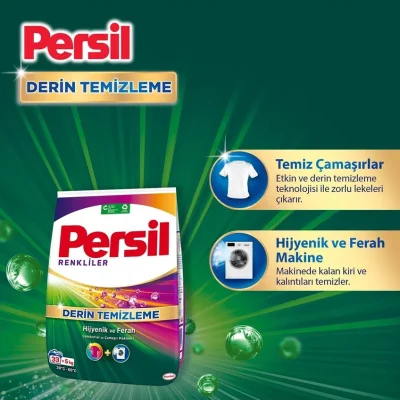 خرید و قیمت پودر ماشین لباسشویی پرسیل مخصوص لباس های رنگی Persil RENKLİLER DERİN TEMİZLEME وزن 5 کیلو گرم