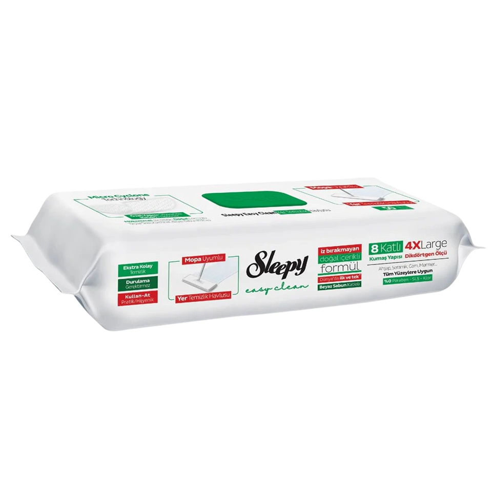 2 خرید و قیمت دستمال مرطوب طی چند منظوره اسلیپی رنگ سبز Sleepy mop uyumlu بسته 50 عددی