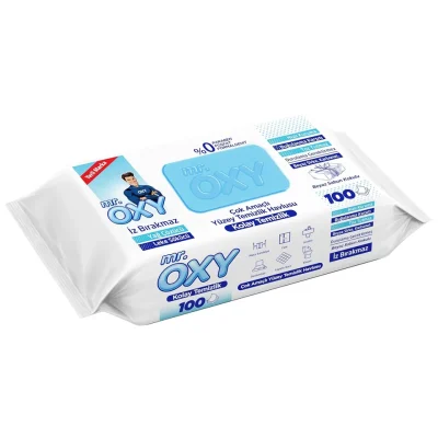 خرید و قیمت دستمال مرطوب سطوح چند منظوره مستر اوکسی رایحه صابون سفید MR.OXY Beyaz Sabun Kokulu بسته 100 عددی
