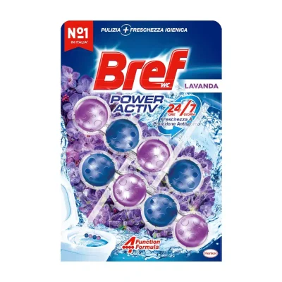 خرید و قیمت خوشبو کننده توالت برف توپی رایحه لاوندر Bref POWER AKTIV LAVENDER بسته 8 عددی