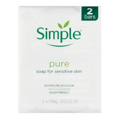 خرید و قیمت خرید و قیمت صابون سیمپل برای پوست های حساس Simple pure soap for sensitive skin بسته 2 تایی